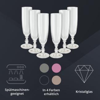 Peill+Putzler Germany 6er Set Sektkelche klar, 230ml Volumen, aus hochwertigem Kristallglas, sehr pflegeleicht da Spühlmaschinengeeignet, Glanzstücke für jede Gelegenheit