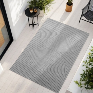 Teppium Teppich Skandinavischer 3D-Teppich, Rechteckig, Höhe: 5 mm, Indoor Outdoor Teppich Wetterfest 3D Optik Wohnzimmer Küchen Terrasse