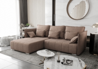 AX LIVING Hellbraun Ecksofa mit Schlaffunktion Florinna 248 cm L-Form