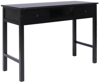 vidaXL Schreibtisch Schwarz 108x45x76 cm Massivholz Paulownia 338538