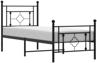 vidaxl Bettgestell mit Kopf- und Fußteil Metall Schwarz cm, Kleeblatt (Farbe: Schwarz) , 80x200 cm