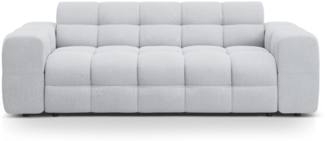 Micadoni Sofa Kendal 3-Sitzer Strukturierter Stoff Hellgrau Buchenholz schwarz