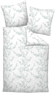 Janine Interlock-Jersey Bettwäsche 155x220,80x80 2 teilig Carmen S 55104-06-512 salbeigrün zitrone