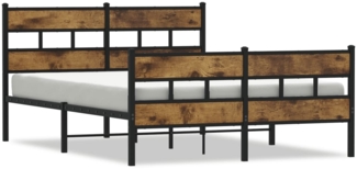 vidaXL Metallbett ohne Matratze Räuchereiche 140x190 cm 4017071