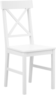 Esszimmerstuhl 2er Set BARLEE Pappelholz Weiß