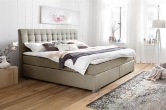 Boxspringbett Lenno - Stoffbezug Beige H2&H3 160x200 cm