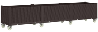 vidaXL Pflanzkasten mit Rollen Braun 240x50x54 cm PP 368000