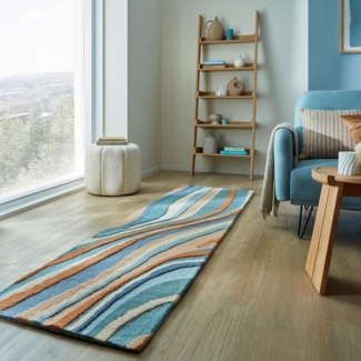 FLAIR RUGS Wollteppich Abstract Flow, rechteckig, Höhe: 10 mm, Abstract Swirl Teppich