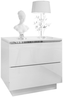 Lookway Nachttisch AURORA II SILVER mit LED‑Beleuchtung (1x Nachttisch), Breite: 50 cm