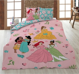 Disney Princess Bettwäsche-Set – 1x Deckenbezug 135x200 & 1x Kissenbezug 80x80 cm für Kinder