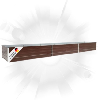 DELUKE® Hochbeet für Garten OSKAR Braun 480x80x45cm Verzinkter Stahl Hochbeet Metall Gartenbeet Kräuterbeet Blumenbeet Beet hoch Frühbeet für Garten Gemüsebeet