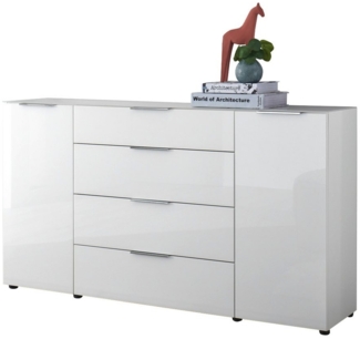 moebel-dich-auf Sideboard TREND 4 (180 cm breit, Metallgriffe), Front und Oberboden aus Glas