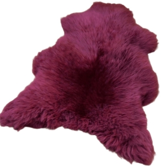 Provellus Fellteppich Bordeaux Rot Lammfell Schaffell – Gefärbt, Weiches Echtfell L–XXL, 110-120 cm x 60-70 cm