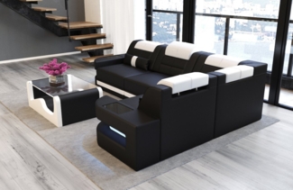 Sofa Dreams Ecksofa Como L Form Leder, Couch, mit LED, wahlweise mit Bettfunktion als Schlafsofa, Designersofa