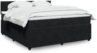 vidaXL Boxspringbett mit Matratze Schwarz 200x200 cm Samt 3287826