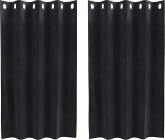 vidaXL Verdunkelungsvorhänge 2 pcs Schwarz 140 x 140 cm Samt 4107163