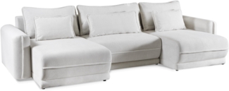 AX LIVING Wohnlandschaft beige Eckcouch Matelica U Schlaffunktion 372