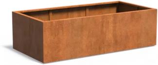 Adezz Pflanzgefäß Carrez Standard Rechteck aus Corten-Stahl Pflanzkübel Größe 200x100x80 cm