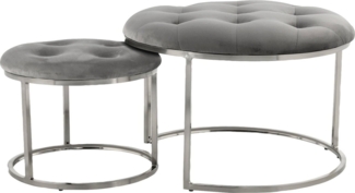 Hocker Becky 825 2er-Set Grau / Silber