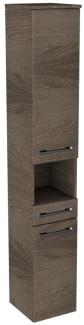 Lanzet Hochschrank mit Nische 30 cm, links, Dunkelbraun