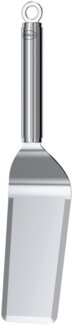 RÖSLE Plancha-Spachtel schmal, Hochwertiger Grillspachtel mit abgerundeten Ecken zum Wenden von Fleisch und Gemüse, 18/10, spülmaschinengeeignet, Silberfarben, Aus Edelstahl 18/10