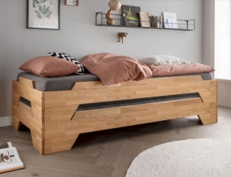 Stapelbett 90x200cm 'Pisa' Wildeiche massiv geölt