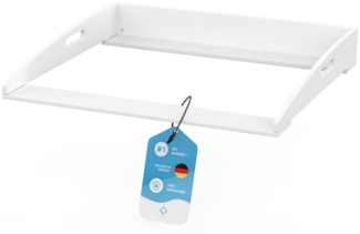 FLIPLINE Wickelaufsatz Hemnes HappyBaby weiß [85 x 75 x 13 cm] für IKEA Hemnes Kommode - INKL. 2-Stufen-Sicherheit an Wand und Kommode - Wickeltischaufsatz 100% sicher