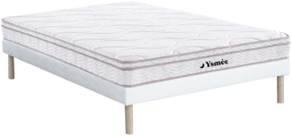 Vente-unique - Federkernmatratze-Bettgestell-Set - 140 x 190 cm - 3 Zonen - Memory Schaum - Stärke 20 cm - WOLKENTANZ von YSMÉE