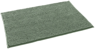 casa NOVA Badematte CHENILLE, Grün, 50 x 80 cm, Uni, Höhe 12 mm, rutschhemmend beschichtet, Polyester, rechteckig