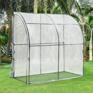 Wand-Gewächshaus Juta 100x200x215cm PVC Folie Transparent [en. casa]