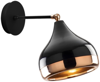 Vente-unique - Wandleuchte verstellbar - Metall - H. 28 cm - Schwarz & Kupferfarben - YILDO
