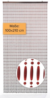 Kobolo Türvorhang AMBER Kunststoff braun 80 Stränge 100x210 cm, Ösen (1 St)