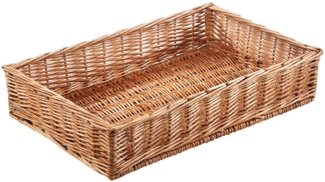 Kobolo Aufbewahrungskorb Regalkorb eckig aus gefl. Weide Tina 60x40xx13 cm (Stück, 1 Regalkorb), Regalkorb aus Weide