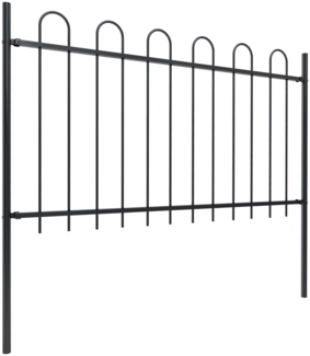 vidaXL Gartenzaun mit Rundbogen Stahl 1248 x 100 cm Schwarz 277662