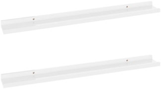 vidaXL Wandregale 2 Stk. Hochglanz-Weiß 80x9x3 cm 326650
