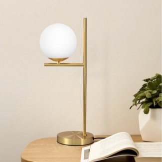 Nettlife Tischleuchte Schwarz Glas Modern E27 mit Schalter Nachttischlampe Metall Weiß, LED wechselbar, Wohnzimmer Schlafzimmer Kinderzimmer Büro