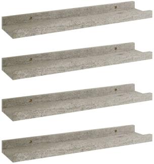 vidaXL Wandregale 4 Stk. Betongrau 40x9x3 cm 326704