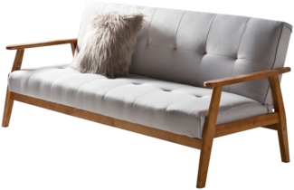 SalesFever Schlafsofa 190 x 85 x 81 cm hellgrau Webstoff