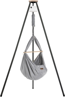 Federwiege mit Tipi und Motor Bio Grey Kunstfaser Anthrazit Motor Weiß