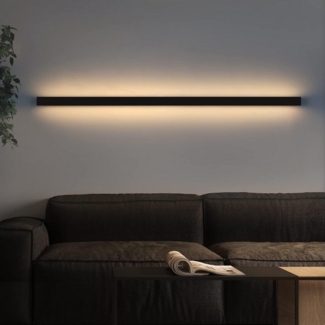 ZMH LED Wandleuchte Innen Schwarz 60/80/100CM Wandlampe 3000K Modern Flur Schlafzimmer, Hochwertige Material, LED fest integriert, Warmweiß, Schwarze Bettlampe Wandbeleuchtung für Treppenhaus