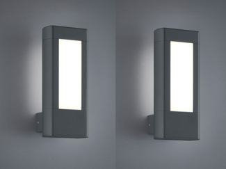2er SET LED Außenwandlampen Anthrazit, Höhe 25cm