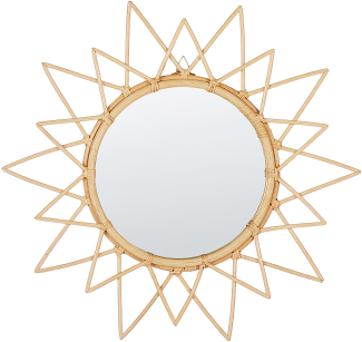 Wandspiegel AROEK 61 cm 61 cm Rattan Natürlich