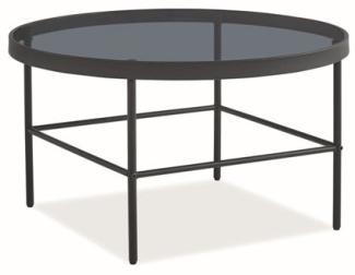 Couchtisch Wohnzimmertisch Vanessa 80x80x45cm schwarz Rauchglas