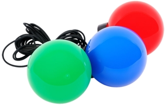 3er Set Außen Kugelleuchte, rot, blau, grün, Wetterfest, D 15 cm