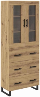 vidaXL Highboard 2 pcs Artisan-Eiche Engineered Wood und Glas 3415996
