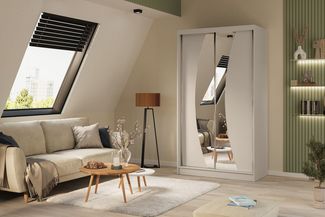 Beautysofa Schiebetürenschrank VOX II mit Schubladen, mit Spiegeln, Breite: 240 cm