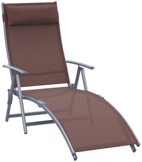 Outsunny Gartenliege Garten Metall Stoff 137 x 63,5 x 100,5 cm, 1 St.
