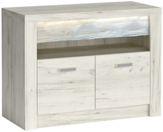 Lomadox Lowboard INGENIO-161, TV Board Medienschrank Fernsehtisch mit LED Beleuchtung modern weiß