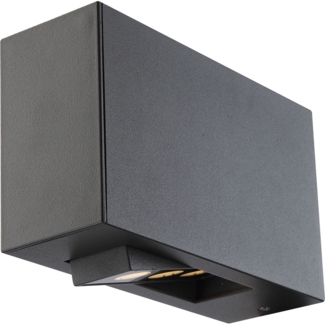 LED Wandspot, Wetterfest, dunkelgrau, warmweiß, H 12cm