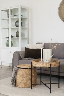 House Nordic Beistelltisch mit Stauraum, Wasserhyazinthe, natur, ø43x34 cm